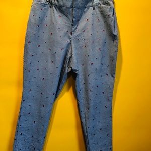 20W Worthington Floral Plaid Ankle Pants